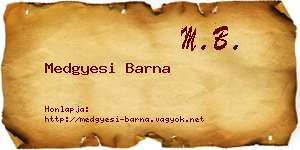 Medgyesi Barna névjegykártya