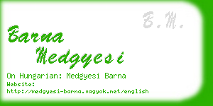 barna medgyesi business card